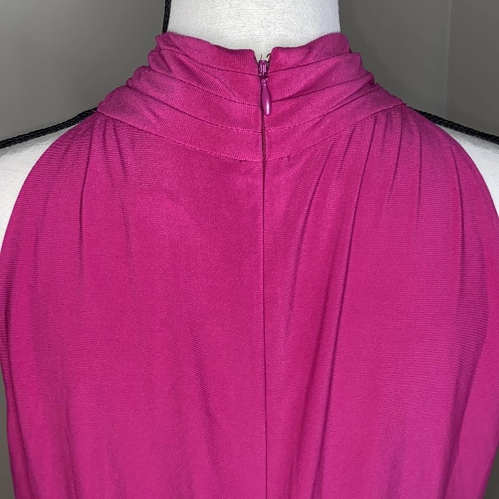 NWT White House Black Market fuschia Instantly Slimming Twist-Neck Sheath Dress - Picture 9 of 11